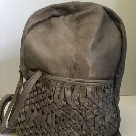 Grey Day and Mood Berry Leather Backpack - Picture 1 of 6